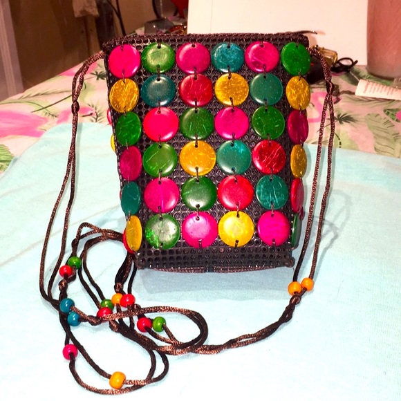 Purse Daisy Life coconut shell Basket weave. - Picture 3 of 7